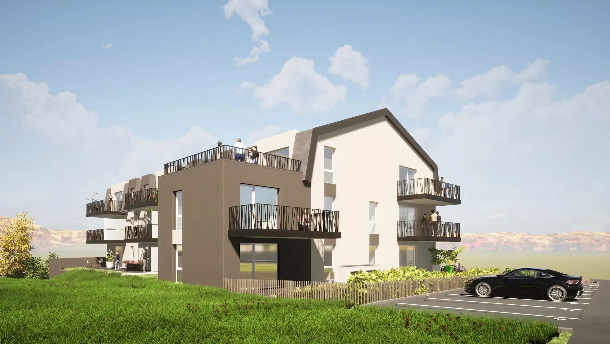 Vue 3D de la résidence Les Habsburg à Carspach - Une réalisation Atik