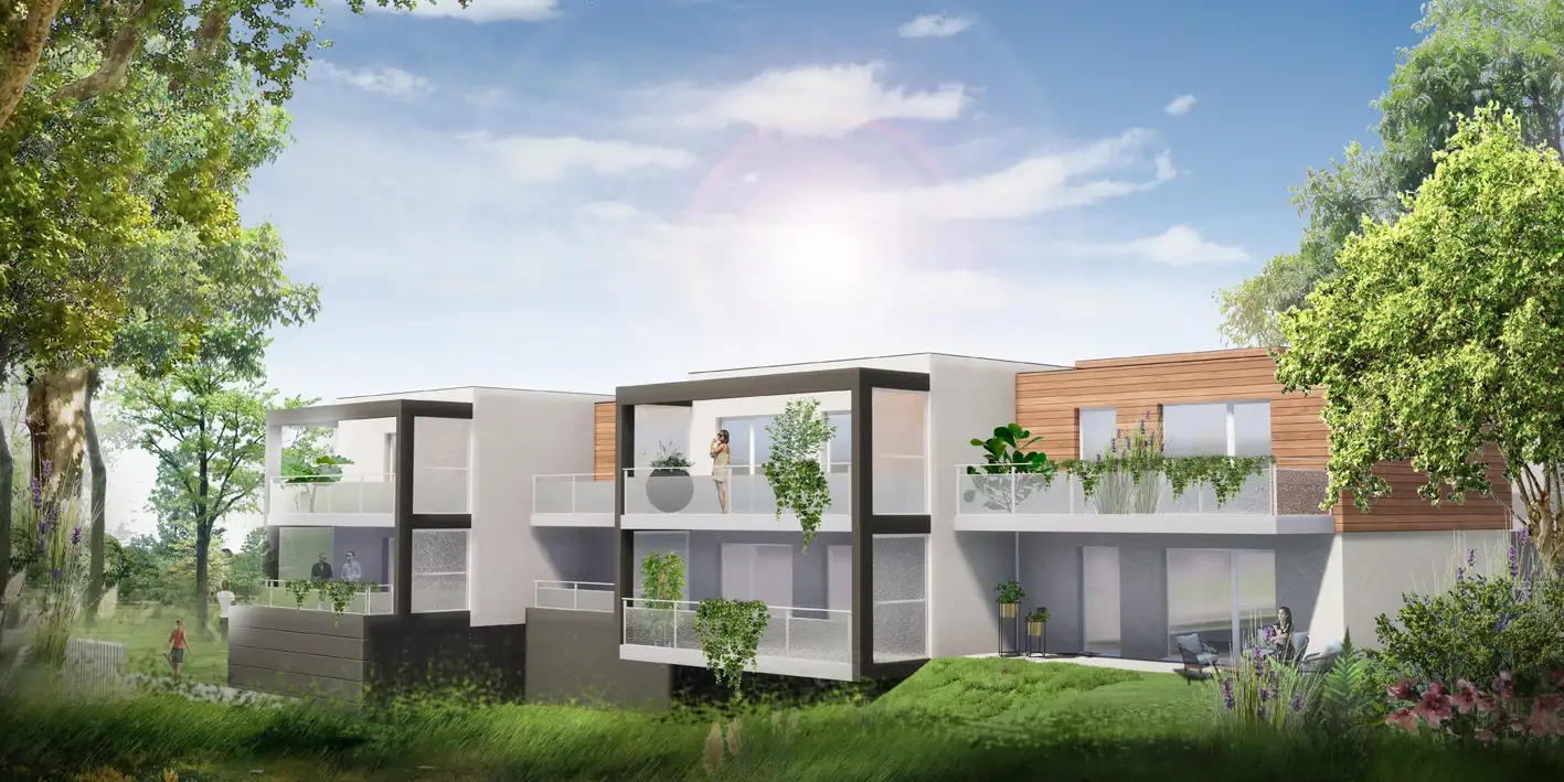 Vue 3D de la résidence La Roselle - Batiment A à Waldighoffen - Une réalisation Atik