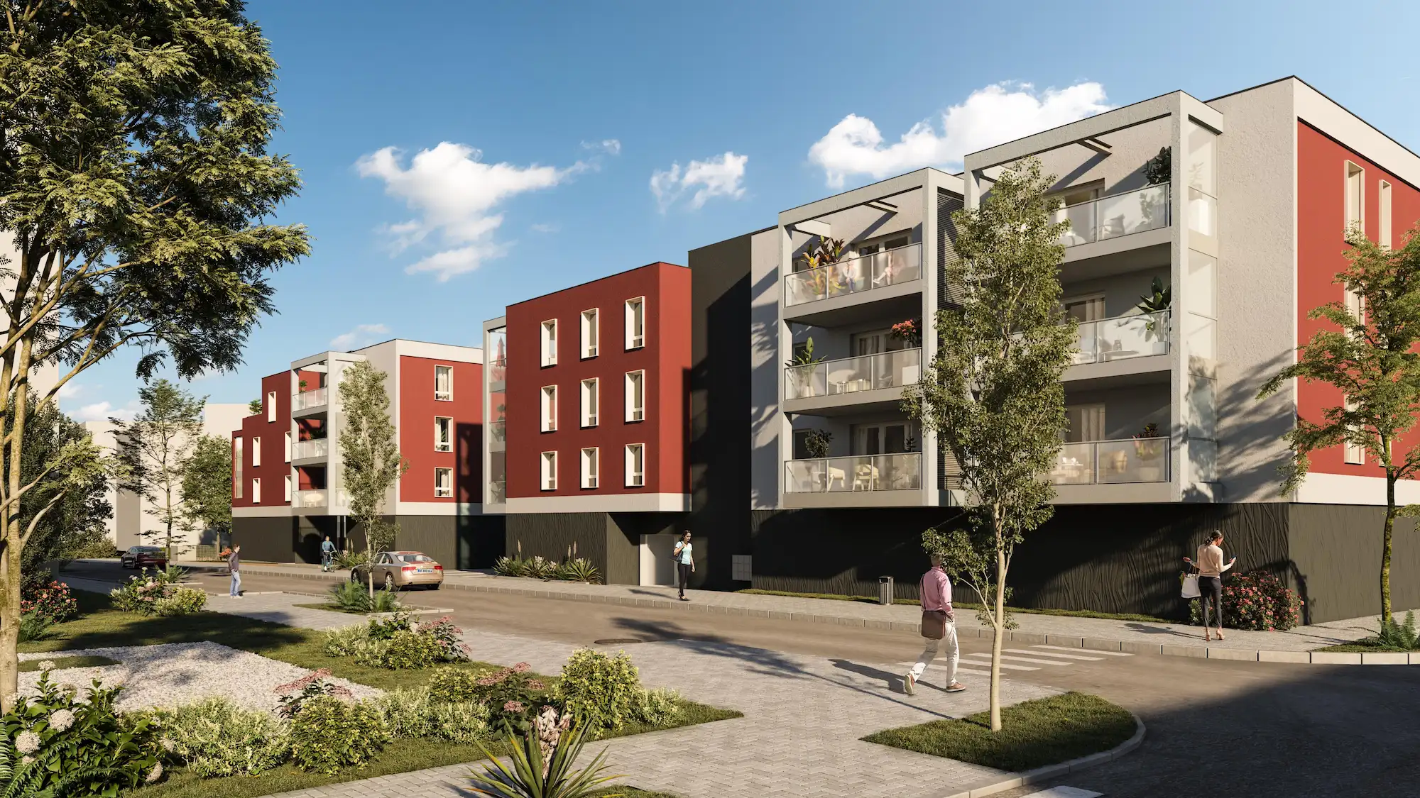 Vue 3D du programme le Clos des Arts à Belfort - Atik